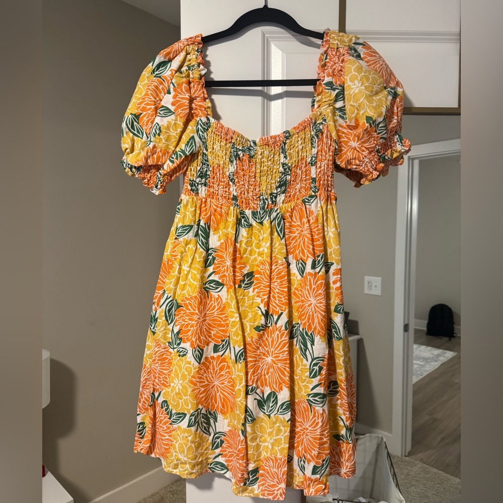 House of Harlow 1960 Yellow and Orange Floral Mini Dress - Picture 3 of 3